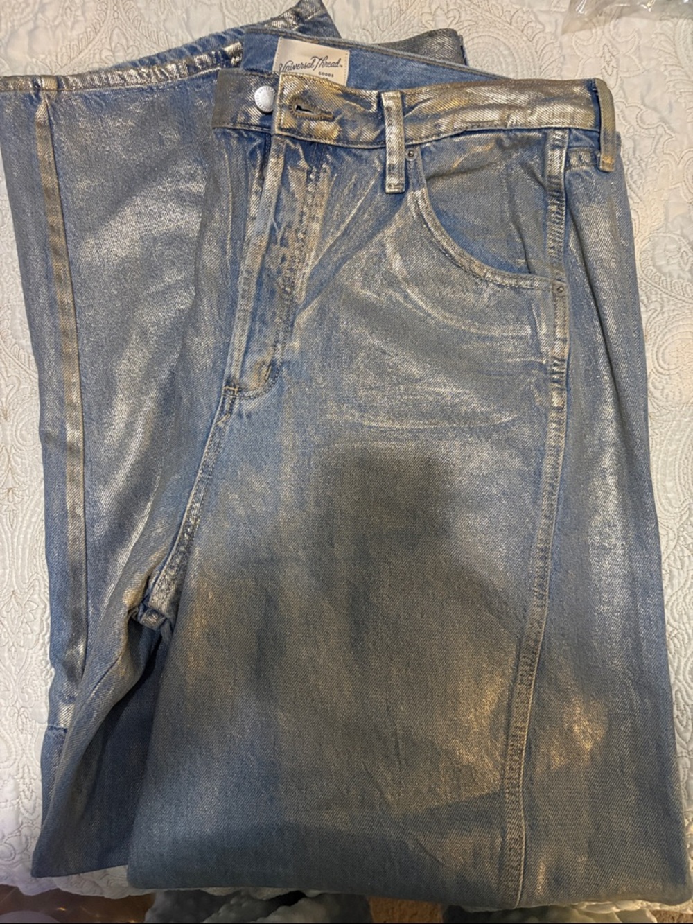 Universal Thread Shimmery Slate Blue Straight Jeans